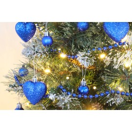 Christmas Concepts® Pack of 25 - 25mm Mini Christmas Tree Baubles - Shiny, Matte & Glitter Decorated Baubles (Blue)