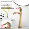 Antique Brass Waterfall Bathroom Faucet GGStudy Single Handle One Hole