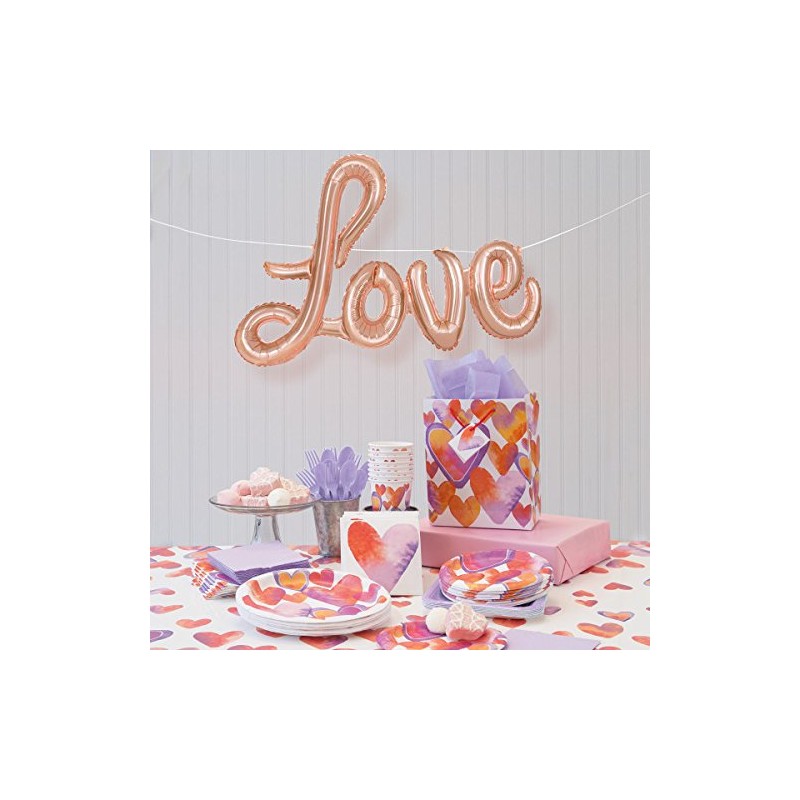 Unique Party 58561 - Watercolour Hearts Valentine's Day Cocktail Napkins,