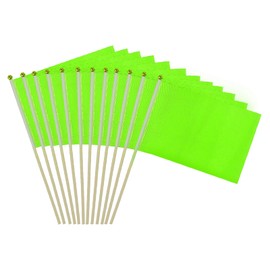 PATIKIL 8x5 Inch Mini Plain Flags, 12 Pack Solid Blank Flags Small Hand Held Graffiti Flag for DIY Birthday Party Celebration Opening, Green