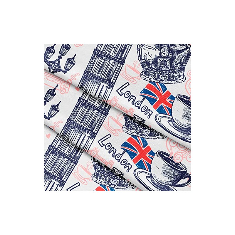 Xtremepads London Sketch Telephone Pattern Pattern - Rectangle Oblong Linen