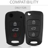kwmobile Car Key Case Compatible with Hyundai 3-Button Folding Car