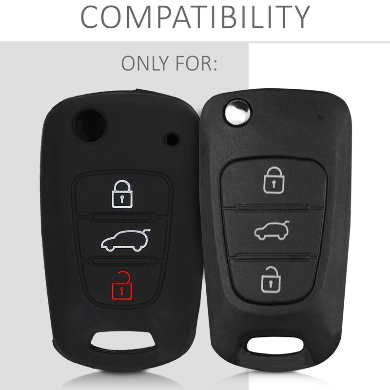 kwmobile Car Key Case Compatible with Hyundai 3-Button Folding Car