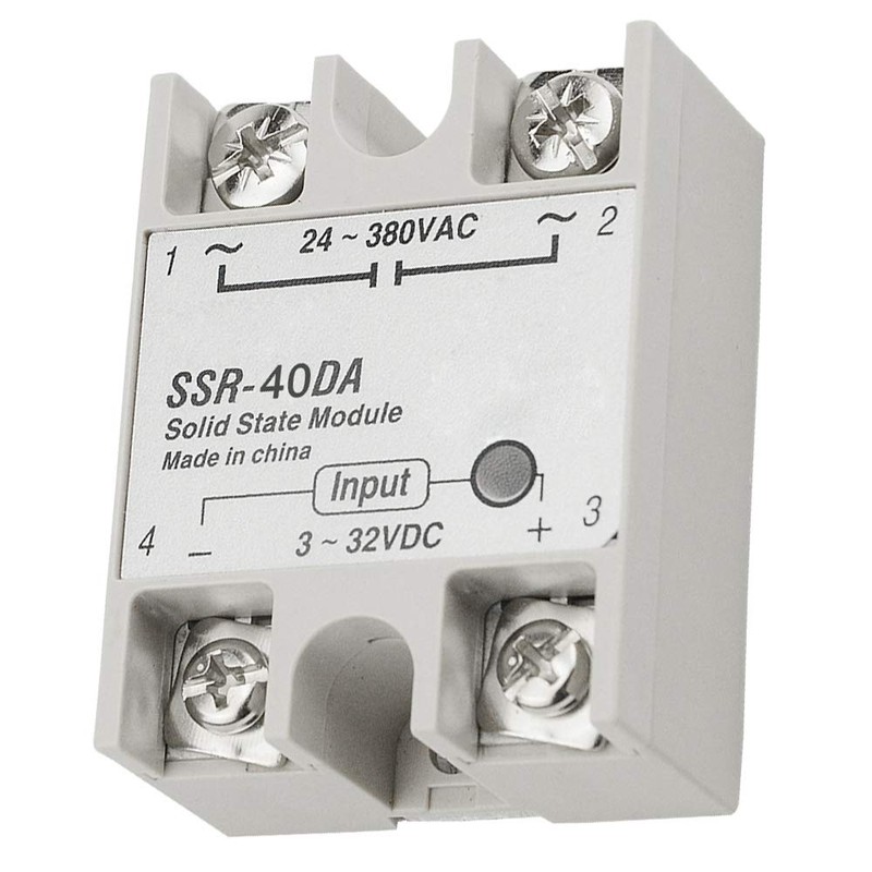 XINGYHENG 2Pcs SSR-40DA Single-Phase DC Solid State Relay Module Load 24-380VAC