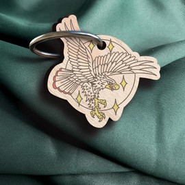 Adler Schlüsselanhänger handgemacht aus Holz, Glücksbringer, Greif, Vogel, Seeadler, Falkner Geschenk, Geschenk Vogelkundler, Symbol für Stärke