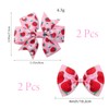 4PCS Strawberry Hair Bow Clip Strawberry Ribbon Bows with Alligator