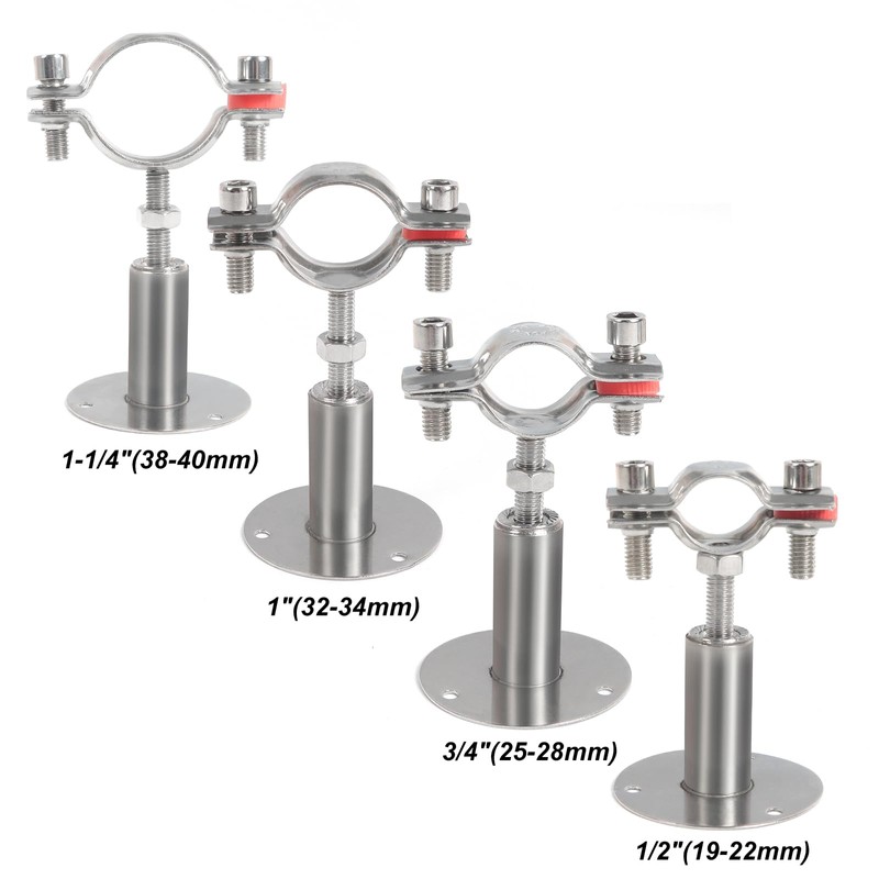 Kodilin 4PCS 304 Stainless Steel Wall Mount Ceiling Mount Pipe