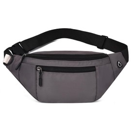 DAITET Large Crossbody Fanny Pack for Men&Women,Waist Bag & Hip Bum Bag for Outdoors Workout Traveling Casual Running Hiking Cycling,Easy Carry Any Phone(Loop Dark Grey), Loop Dark Grey