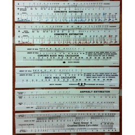 concretesliderules.com Construction Slide Rule Calculator Estimator 6 Piece Set-Great For Contractors