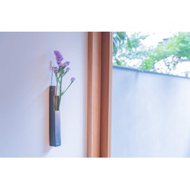 Kyoto Hanakitsu Single Vase, Wall Hanging, Shigaraki Ware, Pottery, Flower Base, 3 Types (Black Grilled)