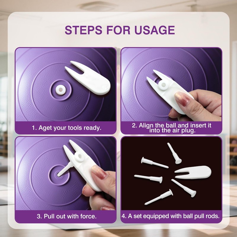 5 Air Stopper Plugs + 1 Remover Tool – Exercise
