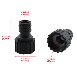 HJGarden 4PCS 3/4'' Thread Connector Multi-function Plastic Garden Hose Female Connector Water Hose Thread Fitting Adapter