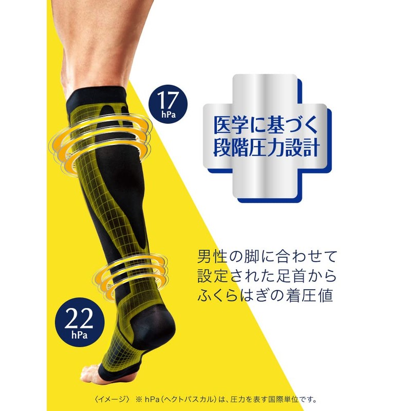 着圧ソックス 男性 メンズ メディキュット フォーメン ブラック ショート L