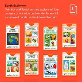 YOTO Earth Explorers – 8 Kids Audio Cards for Use with Player & Mini All-in-1 Audio Device, Educational Screen-Free Listening with Fun Stories for Learning & Interactive Quizzes, Ages 6+