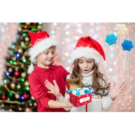 Fruidles Christmas Snowflake Candy Lollipop, Fruit-Flavored Chewables Party Favors 12-Pack