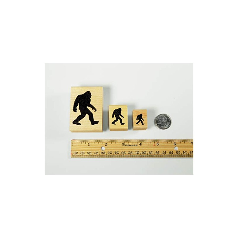 Bigfoot Silhouette Mounted Rubber Stamp - 3 sizes - You