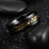 King Will NATURE Mens 8mm Black Tungsten Carbide Wedding Ring