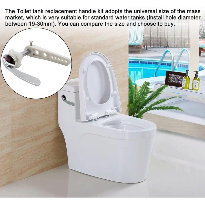 WchoeSS Toilet Flush Handle, Alloy Toilet Cistern Lever Flush Handle