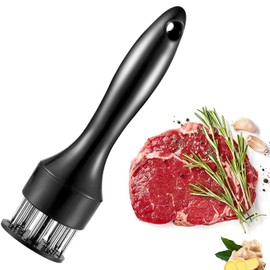 Meat Tenderizer Needle, Brounit - Stainless Steel Meat Tenderizer Needle Kitchen Tools for Tenderizing Marinade BBQ Steak, Steak Tenderizer Needle (Black)