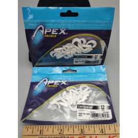 Apex Tackle NEW Apex Tackle Curly Tail  Grub White Soft Plastic 1 inch   2 - 12 Packs