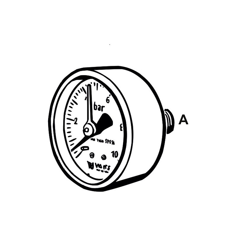 CORNAT DMM14 Pressure Gauge 1/4" f.Pressure red