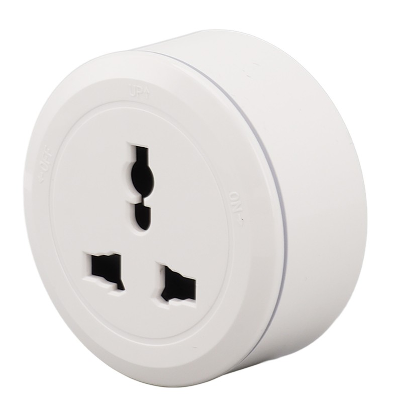 13A Power Track Socket Multifunctional White Round Surface Mounted Movable