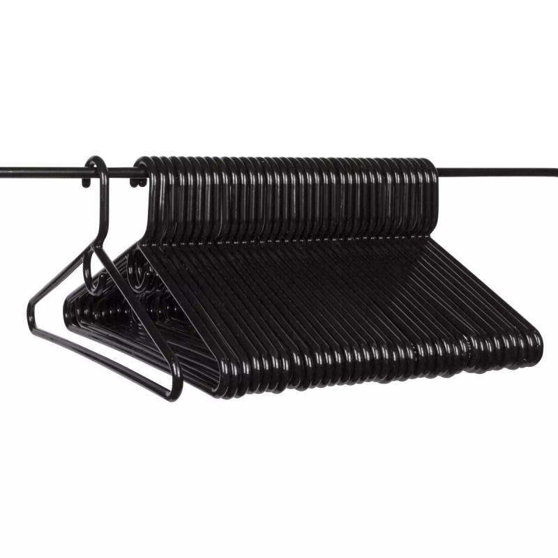 Unbranded Plastic Hangers HD Heavy Duty, 16 Pcs. Black Color,