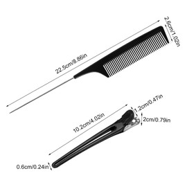 UOCAI Pack of 12 Hairdressing Hair Clips, Hair Clips for Styling and Cutting, No Trace Hair Clips, Non-Slip Hair Clips with Tail Comb, Section Clips, Hairdressing Hair Clips, Women's Hair Clips,