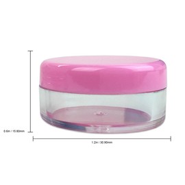(Quantity: 25 Pcs) Beauticom 5G/5ML Round Clear Jars with Pink Lids for Lotion, Creams, Toners, Lip Balms, Makeup Samples - BPA Free