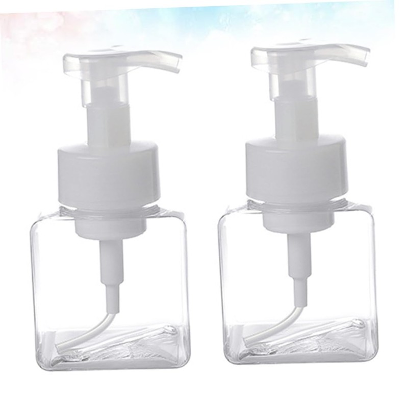 GLEAVI 2Pcs Foaming Pump Bottle Transparent Refillable Containers for Cosmetics