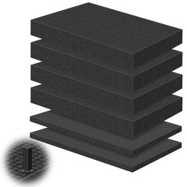 ToLanbbt 6P Pick and Pluck Pre Cubed Foam, 2 Size Customizable Pick Apart Foam Polyurethane Sheets Insert, Pre Cutted Case Pads for Tool Box Camera Storage (4P 16x12x2 in, 2P 16x12x1 in)