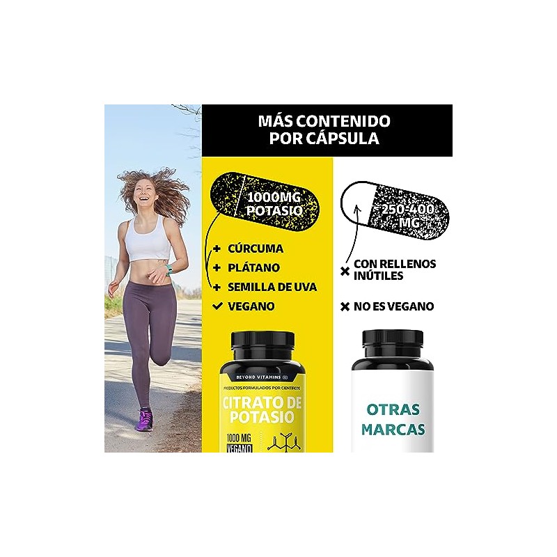 Citrato de Potasio 1000mg | Adicionados con Platano en Polvo,