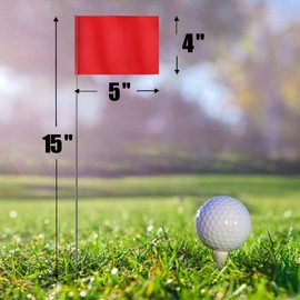 Anley Stake Flags - Banderas de Vinilo de 4 X 5 in con Poste de Acero de 15 Pulgadas - Herramienta para Uso Industrial, Servicios subterráneos, alcantarillado y topografía (100 Unidades, Rojo)