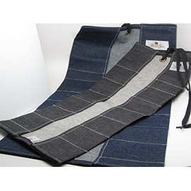 UJ Ramelson Tool Roll Holder, Durable Rollable Roll-up Hanging Pocket Pouch for Chisels, Hammers, Gouges, and more (2 Piece - 34 Pockets, Denim)