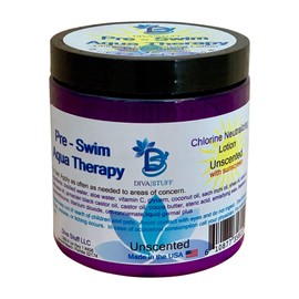 Diva Stuff Pre-Swim Aqua Therapy Chlorine Neutralizing Body Lotion, Protects Skin From Chlorine and Salt Water, 8 oz - Made in the USA, Unscented Sunscreen