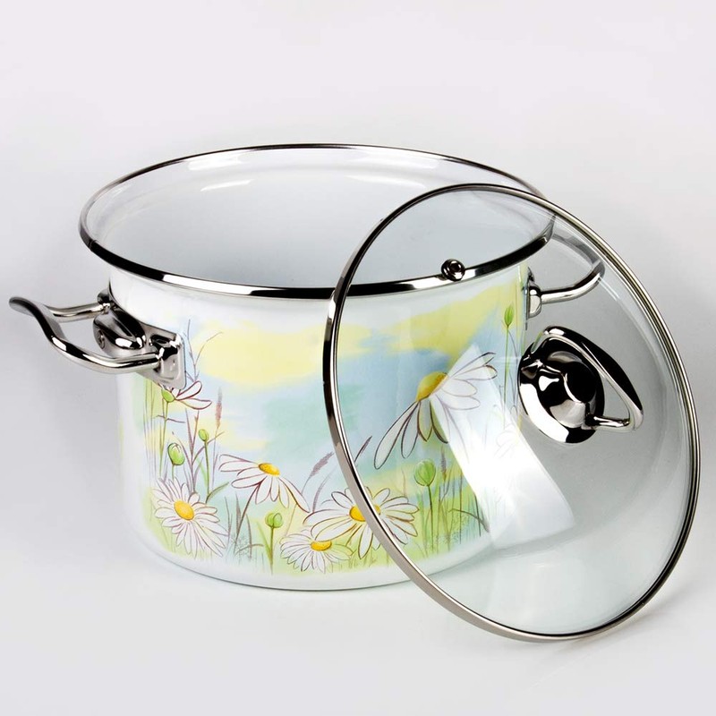 Enamel Stock Pot Daisy Fields Enamel Cooking Pot Enameled Pot