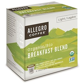 Allegro Coffee, Coffee Breakfast Blend Pods Organic 18 Count, 6.9 Ounce