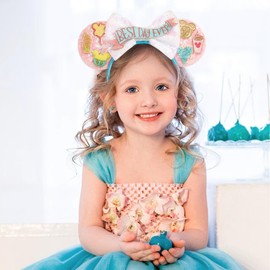 LYLIN - Diadema con orejas de ratón, orejas de ratón rosas para mujeres y niñas, accesorios para el cabello para fiestas y viajes de cumpleaños (mejor día)