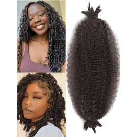 8 Packs Springy Afro Twist Hair 10 inch 4# Pre-Separated Kinky Marley Twist Braiding Hair Soft Crochet for Distressed Faux Locs Spring Twist Hair Extensions for Women