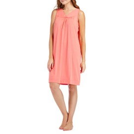 Fishers Finery Women's EcoFabric Sleeveless Nightgown; Maternity - NEW FABRIC (Coral, S)