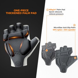ROCKBROS Cycling Gloves Half Finger Men & Women, Breathable & Shock Absorbing Cycling Gloves with Ergonomic 3D Padding for MTB, Road Bike, Gravel & Fitness