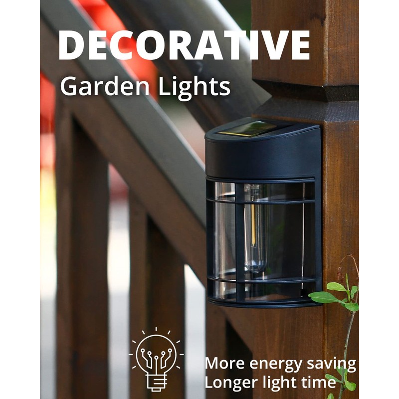 Solar Fence Lights Outdoor, 8 Pack Waterproof Solar Lights Outdoor,
