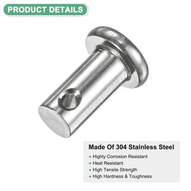 M METERXITY 10-Pack Single Hole Clevis Pins, M6 x 12mm 304 Stainless Steel Flat Head Clevis Pins for Mechanical Linkage/Fixed Parts/Ship Rigging, Link Hinge Pin Reusable