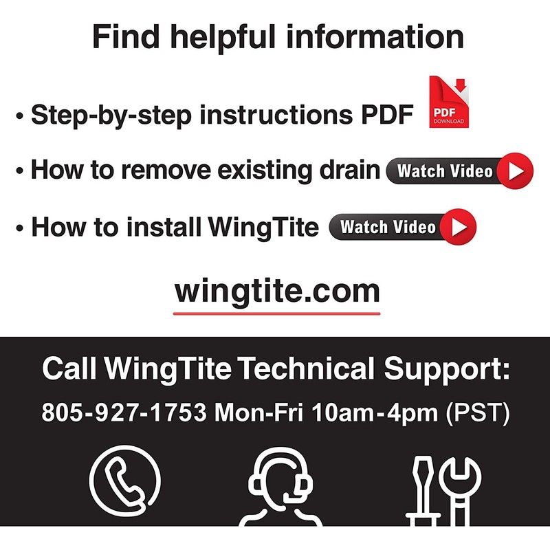 WingTite Pro-Series New Construction Shower Drain - 10 Year Warranty