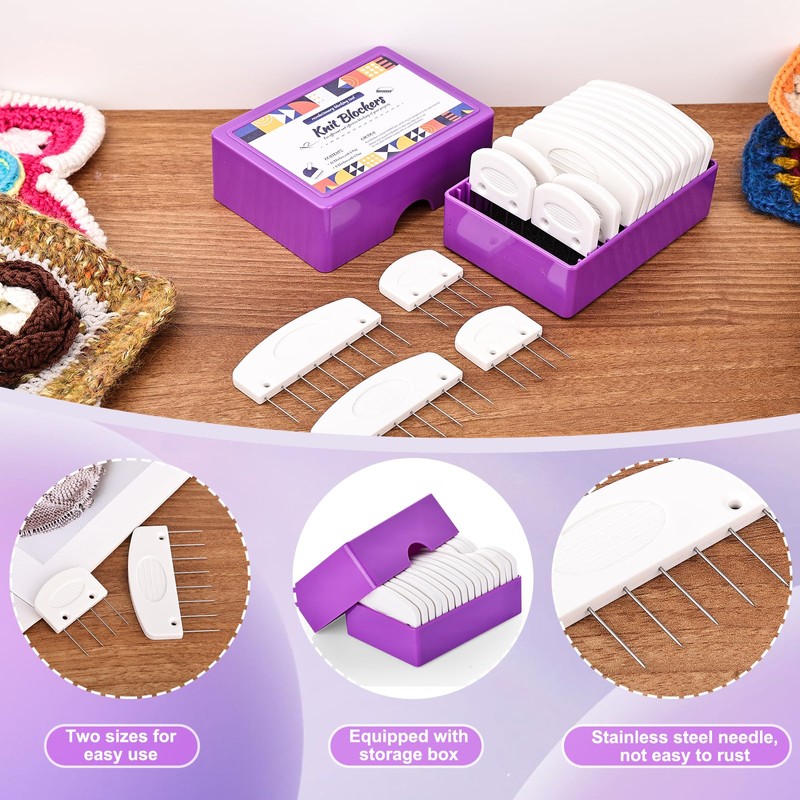20Pcs Knit Blocking Pins Kit, Knit Blocking Combs, Knit Blockers