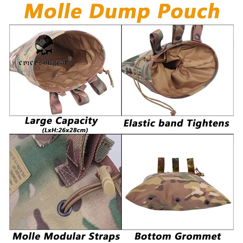 Tactical Molle Dump Collapsible Pouch Drawstring Magazine Dump Pouch Elite