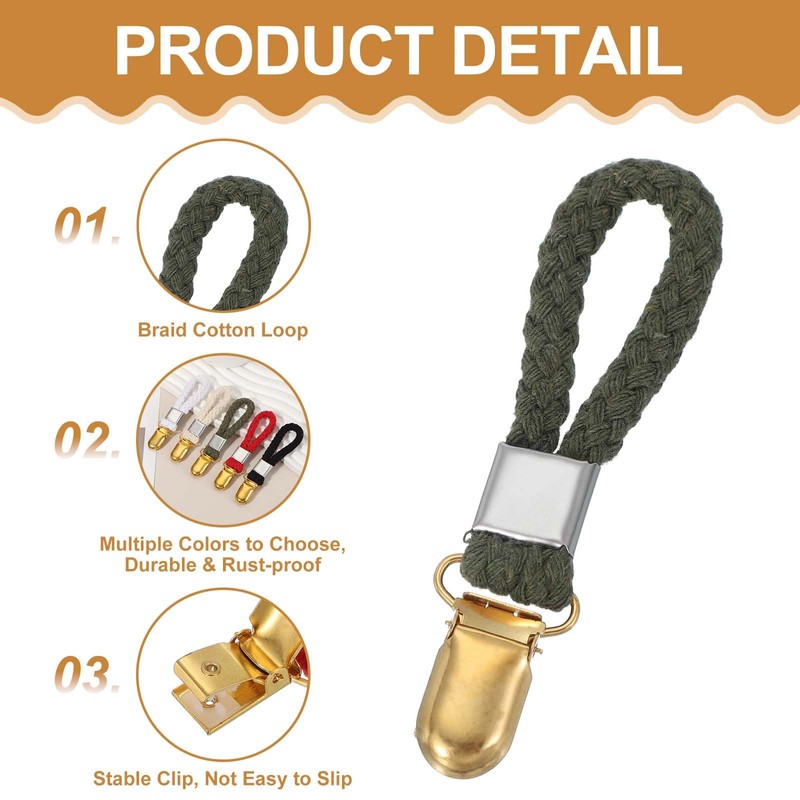 sourcing map 4 Pcs Tea Towel Clips with Cotton Loop