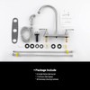 Kitchen Faucet with Side Sprayer, Brushed Nickel 2-Handle Faucet for