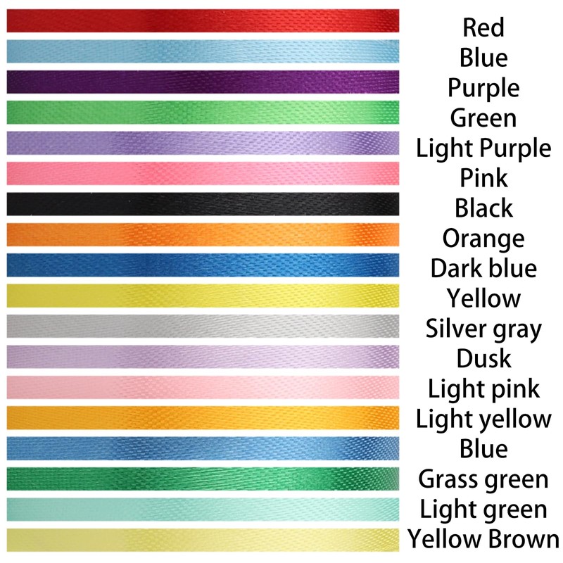 Satin Ribbon Ribbons 18 Colours 22 m x 10 mm,