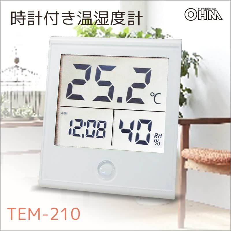Ohm Clock with Hygrometer White tem210 – W Tem – 210 – W